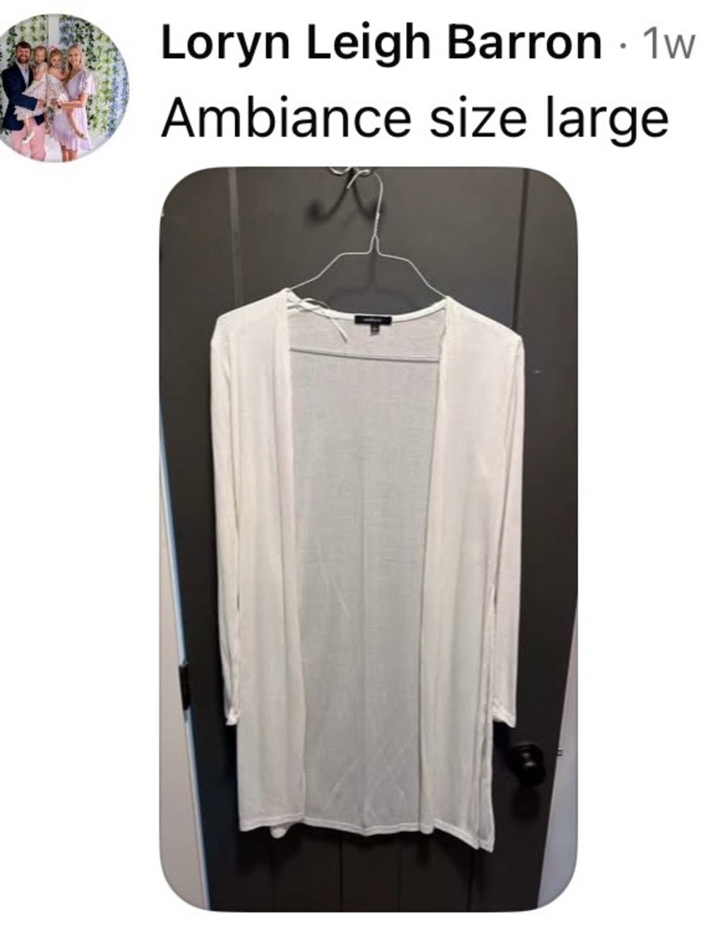 Ambiance Ivory Open-Front Lightweight Cardigan